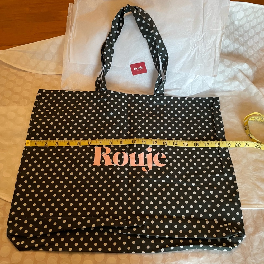 Rouje Black and White Polka Dot Tote